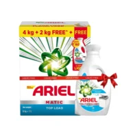 Ariel Matic Top Load Detergent Powder,  (2 Kg Ariel Matic Top Load + 500 ml Top Load Liquid Detergent FREE) - 6 Kg