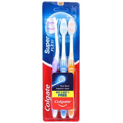 Colgate Super Flexi Medium Toothbrush (Buy 2 Get 1 Free) Pack Of 3