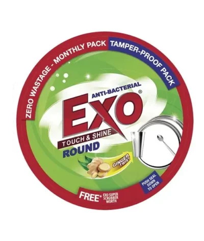 Exo Touch & Shine Round Dishwash Bar (Scrubber Worth Rs.10 FREE), 500g