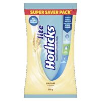 Horlicks Lite Badam Flavour Health & Nutrition Drink Powder Pouch, 450g