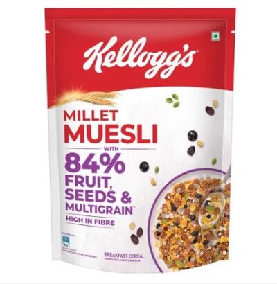 Kellogg's Millet Muesli with 84% Fruit, Seed & Multigrain Pouch, 500g