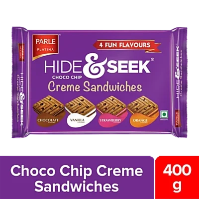 Parle Hide & Seek Choco Chip Creme Chocolate Sandwich Biscuits, 400g