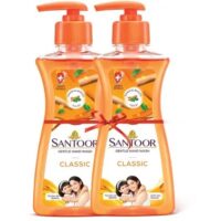 Santoor Sandalwood & Tulsi Hand Wash Pump Dispenser (2x100g)