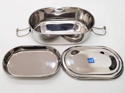 Lunch Box Stainless Steel (0.4 Liter, Silver)