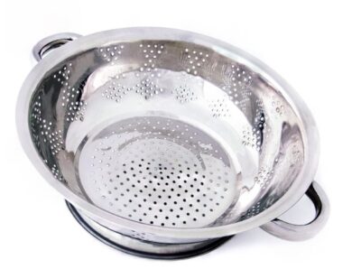 Stainless Steel Kitchen Colander for Straining, Steaming, Draining & Rinsing