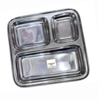 Stainless Steel 3 in 1 Pav Bhaji Plate