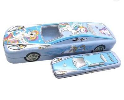 Unicorn Unicorn Art Metal Pencil Box  (Set of 1, Blue)