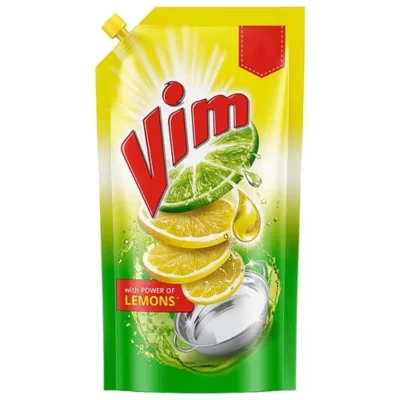 Vim Liquid Dish Cleaning Gel Lemon Pouch (140 ml)