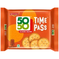 Britannia 50-50 Time Pass Salted Biscuit, 142g