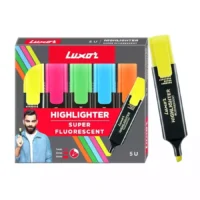 Luxor Hi-Lighter with Chisel Points Kit Multicolour (Pack of 5 Pcs)