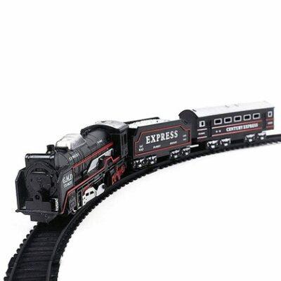 Black Train and Train Set,13 Pieces Battery Operated