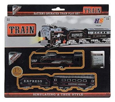 Black Train and Train Set,13 Pieces Battery Operated - Image 2