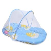 Zipper Cotton Mix Blue Printed Baby Net, Size: 20x34 Inch